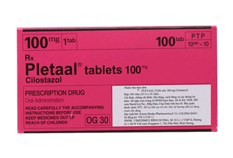 Pletaal 100mg (Điều trị chiệu chứng thiếu máu cục bộ) (H*10vỉ*10viên) - Hàn Quốc