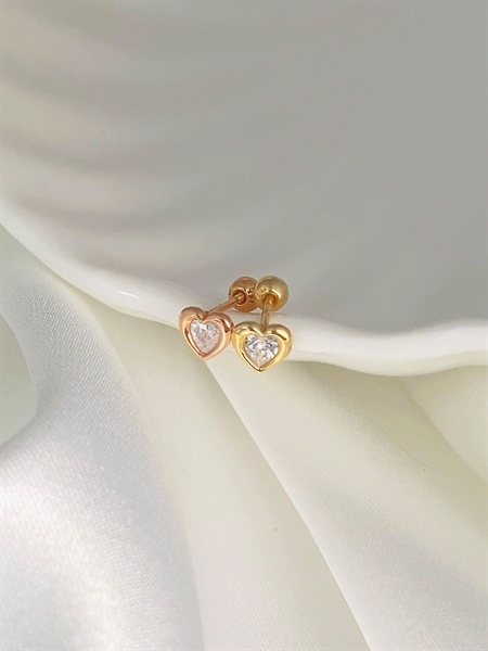 14K Heart cubic piercing
