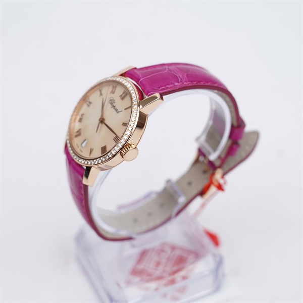 Đồng hồ Chopard vàng đính kim dây hồng (1577252) sz35 (HC) KG+