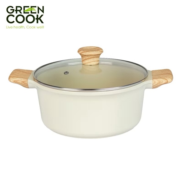 Nồi Đúc Men Gốm 24CM Ivory Greencook GCS233-24IH ( Thùng 6 )