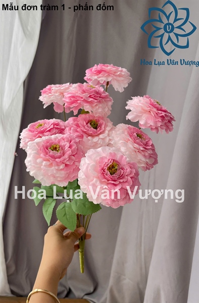 Mẫu đơn tràm 1 - phấn đốm - Hoa cành ngắn - Hoa Lụa Vân Vượng