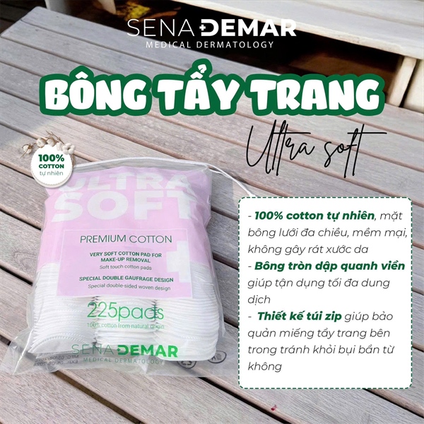 (VAT) Bông tẩy trang Senademar 225 miếng (T30) (1650)