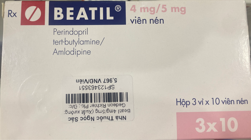 Beatil 4mg/5mg (Xuất xưởng: Gedeon Richter Plc.; Đ/c: Gyomroi út 19-21, Budapest, 1103, Hungary) T/112H/3 VỈ x 10V