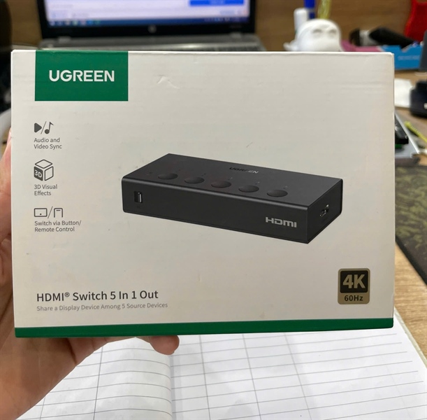 Bộ gộp HDMI 5 vào 1 ra chuẩn 2.0 hỗ trợ 4K Ugreen 90512