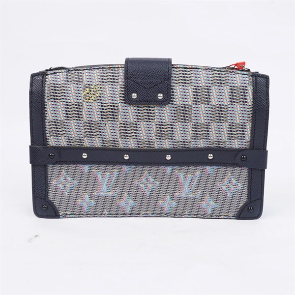 Túi LV Soft Trunk xanh họa tiết (DU2109) sz22 (PN) KG+