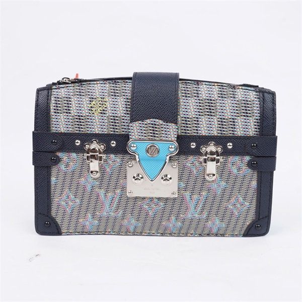 Túi LV Soft Trunk xanh họa tiết (DU2109) sz22 (PN) KG+