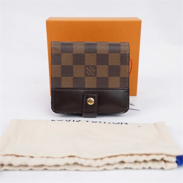 Ví LV ô vuông nâu gập 2 (PN) KG+