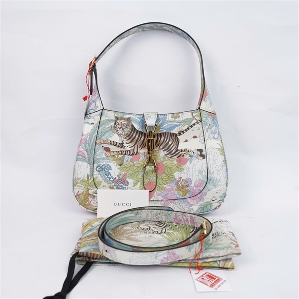 Túi GG Jackie 1961 họa tiết hổ (636709-520981) sz26 (PN) KG+
