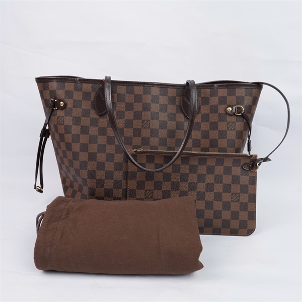Túi Neverfull ô vuông nâu kèm ví sz32-45 (PN) KG+