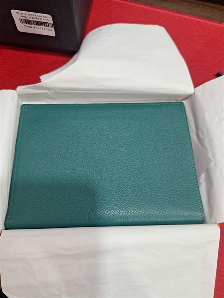 Ví Hermes xanh gập 2 stamp Q KG+