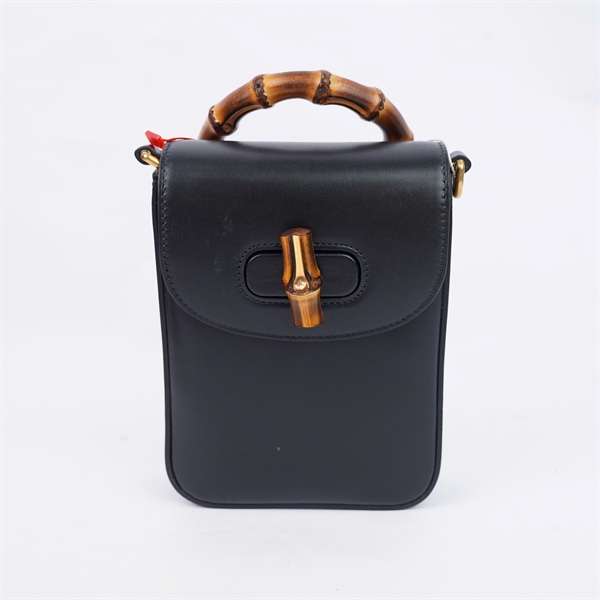 Túi GG Bamboo đen 2 strap (B038388608) sz13 (PN) KG+