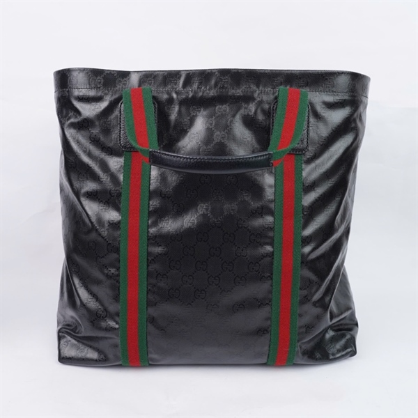 Túi GG Tote đen bóng (768287-520981) sz39 (PN) KG+