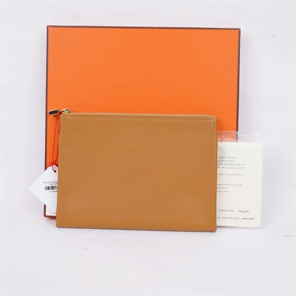 Túi Hermes Clutch nâu stamp Y sz19 (PN) KG+