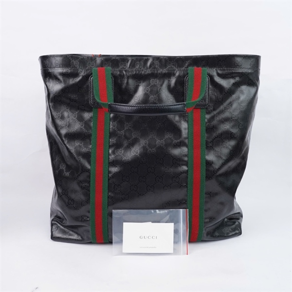 Túi GG Tote đen bóng (768287-520981) sz39 (PN) KG+