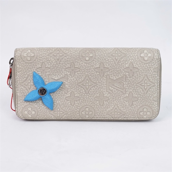 Ví LV zip hoa nude lòng xanh (PN) KG+