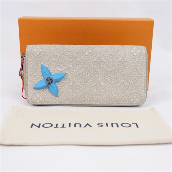 Ví LV zip hoa nude lòng xanh (PN) KG+