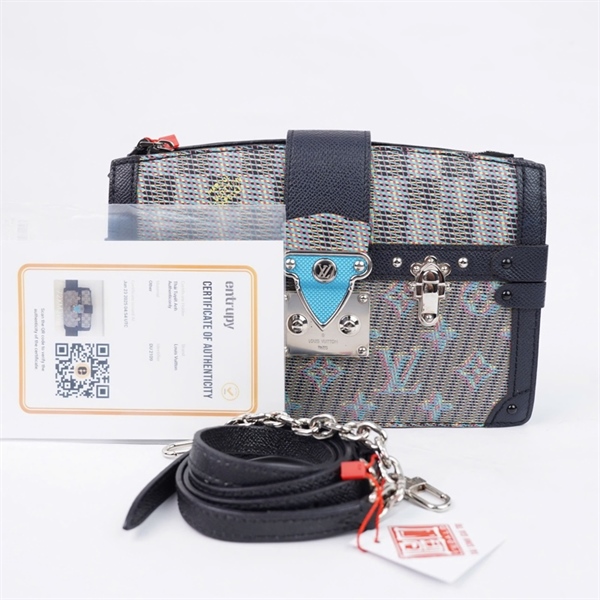 Túi LV Soft Trunk xanh họa tiết (DU2109) sz22 (PN) KG+