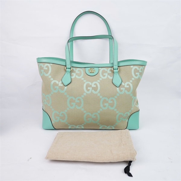 Túi GG Tote nude phối xanh (631685-525040) sz37 (PN) KG+