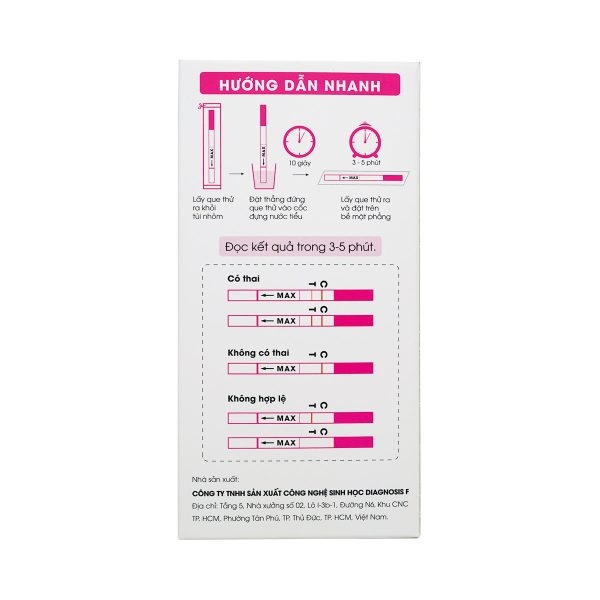 Que Thử Thai Q.TICK Diagnosis F, Chân Tâm (Kiện 600 hộp x 1 test) 2