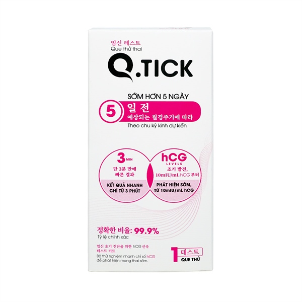 Que Thử Thai Q.TICK Diagnosis F, Chân Tâm (Kiện 600 hộp x 1 test)