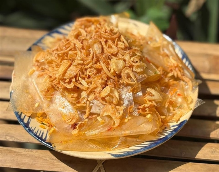 Bánh tráng dẻo hành phơi sương