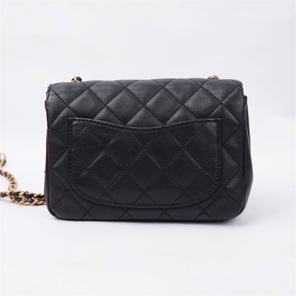 Túi Chanel đen kèm ví có hoa đính kèm (24414593) sz17 (HC) +