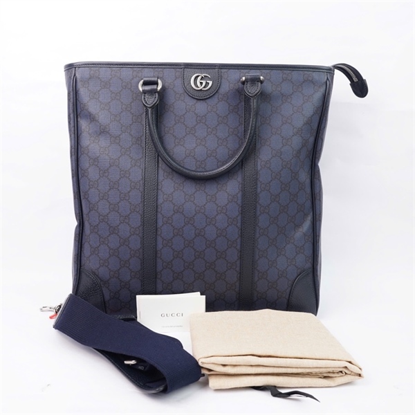 Túi GG Tote xanh đậm (763316-525040) sz36 (PN) KG+