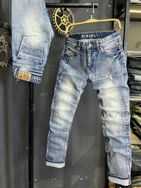 Jean Dài -Selvedge Denim Disol- A8810 xanh bạc viền đỏ