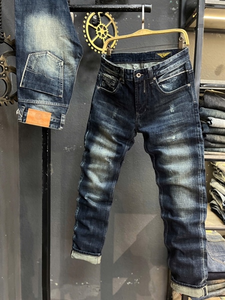 Jean Dài -Selvedge Denim Disol- A8804 xanh đậm rách nhẹ