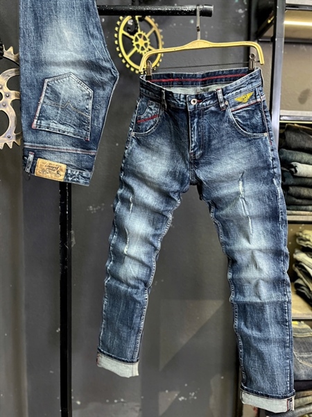 Jean Dài -Selvedge Denim Disol- A8809 xanh đậm túi xéo