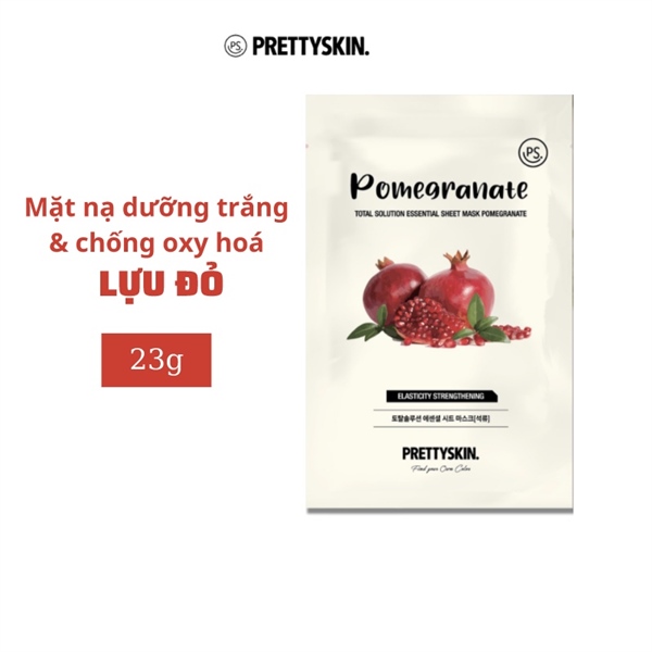 (VAT) LẺ MIẾNG Mặt nạ dưỡng da chiết xuất từ hạt lựu PRETTY SKIN (hộp 10 miếng)