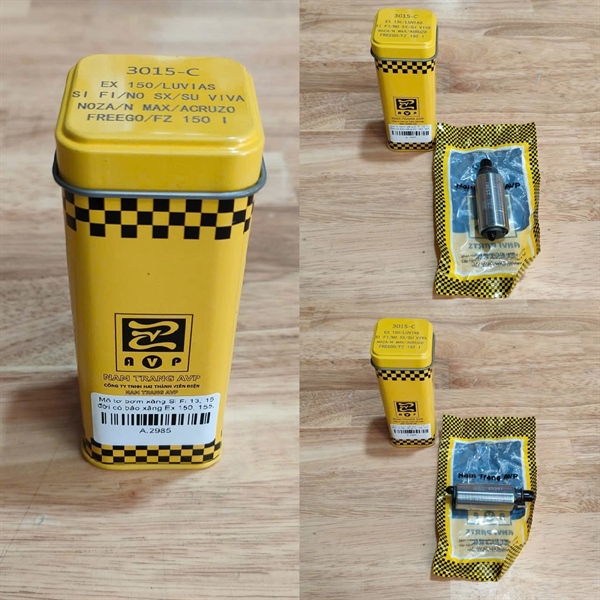 Mô tơ bơm xăng Si Fi 13, 15 đời có báo xăng Ex 150, 155, No 6, FZ, Acruzo, Janus AVP 3015 ( 3 Pha ) ( sử dụng bơm xăng zin ) ( Carbon )