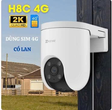 Cam Wifi Ezviz CS-H8C 4G 3MP (có loa, có màu, có khe sim, xoay 360 độ)