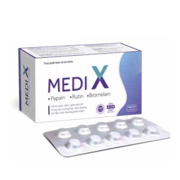 Medi X (Hỗ trợ giảm viêm, giảm phù nề) (H*10vỉ*10viên) - Nasaki