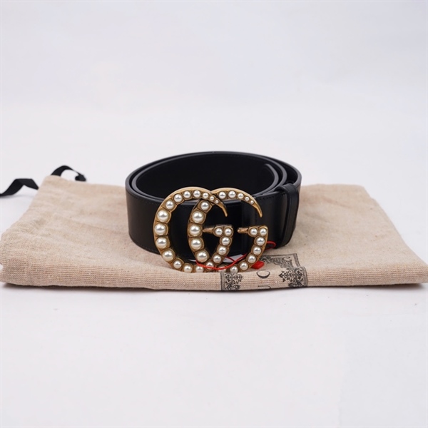 Thắt lưng GG đen logo đính ngọc (sz4-95) (HT)+