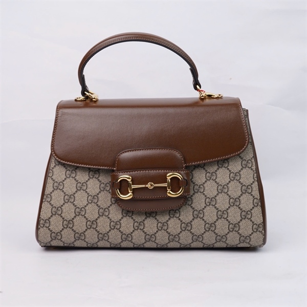 Túi GG Horsebit 1955 xám nắp nâu (702049-486628) sz28 (HT)+