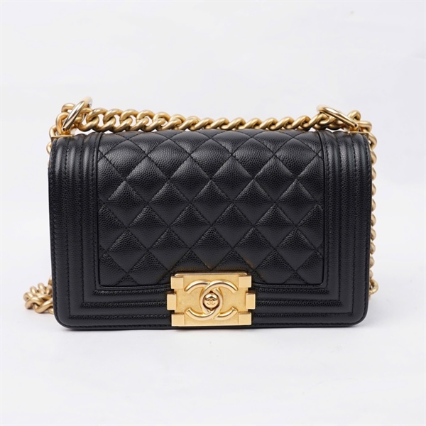 Túi Chanel Boy đen khóa vàng (CT330ECJ) sz20 (BMC)+