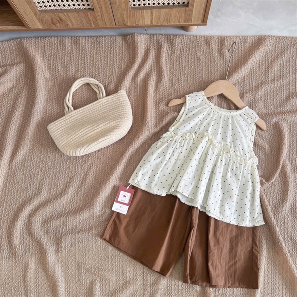 2368 set chấm bi nâu(5-13)