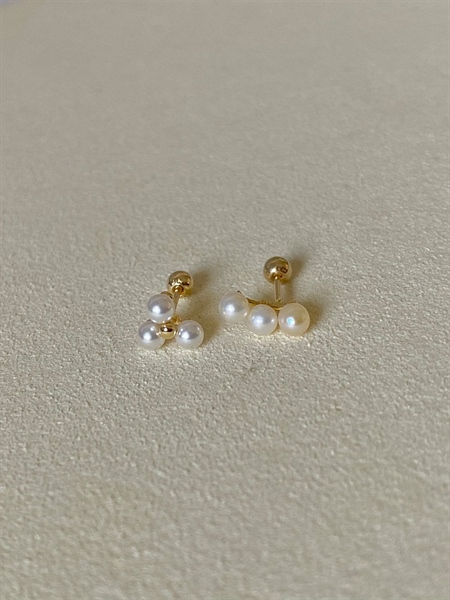 14K Triple pearl piercing