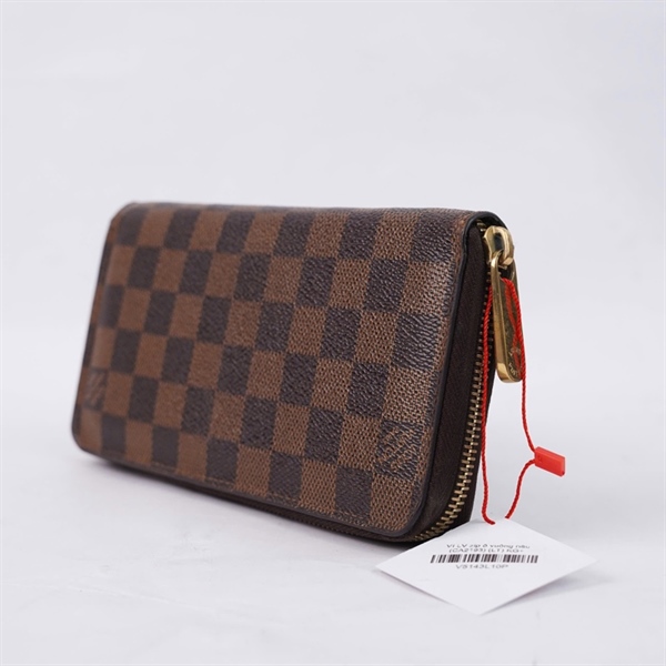 Ví LV zip ô vuông nâu (CA2193) (LT) KG+