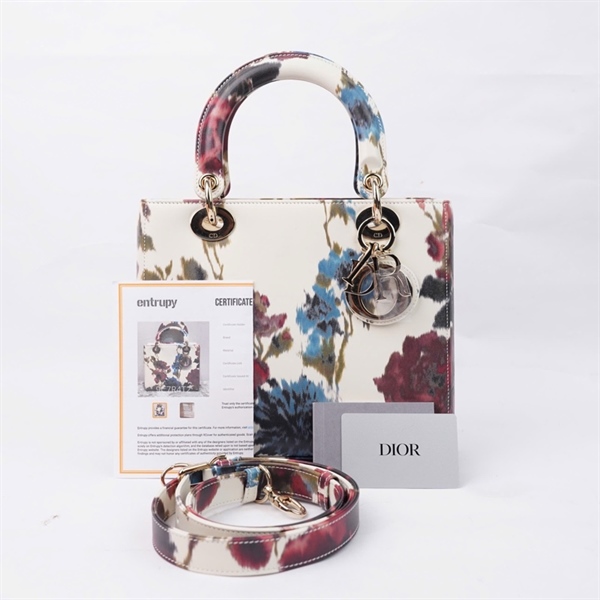 Túi Dior Lady trắng in họa tiết (04-MA-0253) szM +