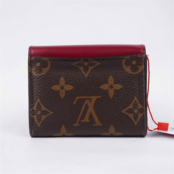 Ví LV hoa nâu gập 3 nắp đỏ (MI3139) (LT) KG+