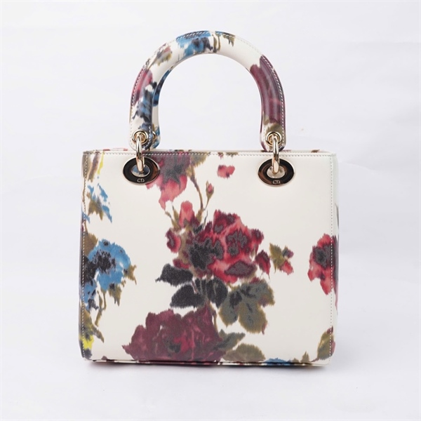 Túi Dior Lady trắng in họa tiết (04-MA-0253) szM +