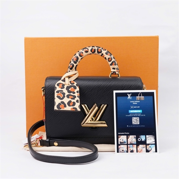 Túi LV Twist đen kèm gương sz23 KG+