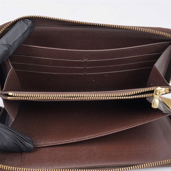 Ví LV zip ô vuông nâu (SN1162) (LT) KG+