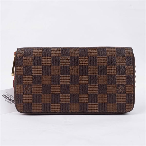 Ví LV zip ô vuông nâu (SN1162) (LT) KG+