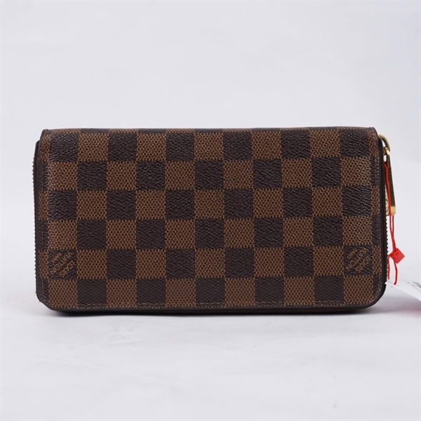 Ví LV zip ô vuông nâu (CA2193) (LT) KG+