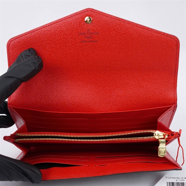 Ví LV hoa nâu có nắp lòng đỏ (LT) KG+