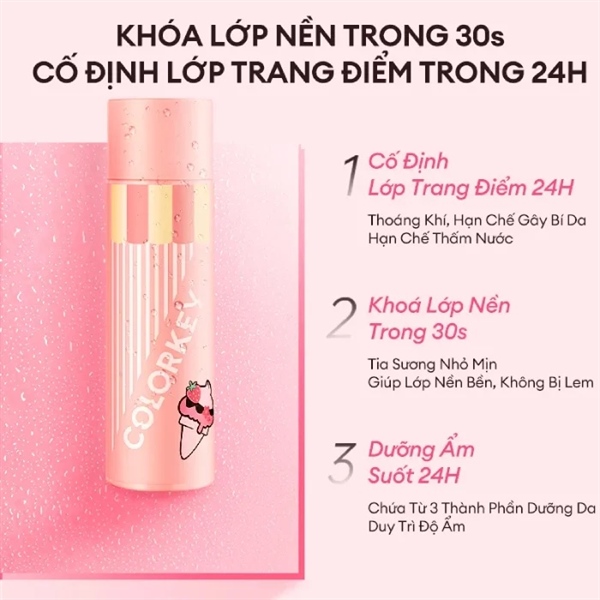 Xịt Khoá Makeup Colorkey Setting Spray 100ml ( Hồng )
