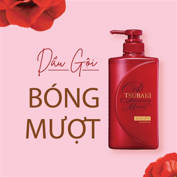 Dậu Gội Tsubaki Màu Đỏ-490ml- Tách Lẻ Gội